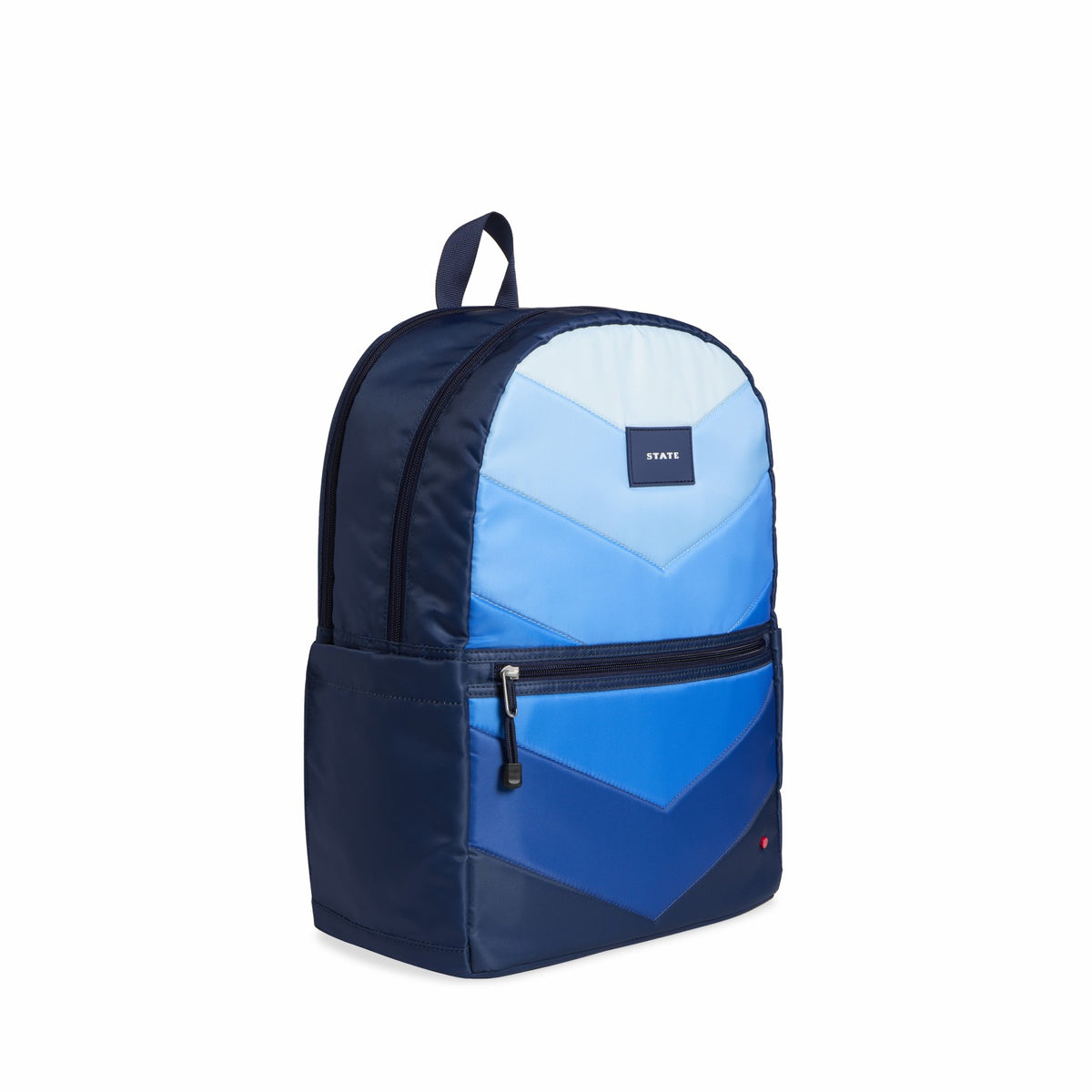 State Bags Kane Kids Large Backpack Nylon Chevron Puffer Blue
