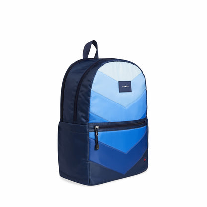 State Bags Kane Kids Large Backpack Nylon Chevron Puffer Blue